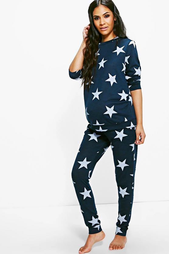 Maternity Laila Star Printed Knitted Lounge Set